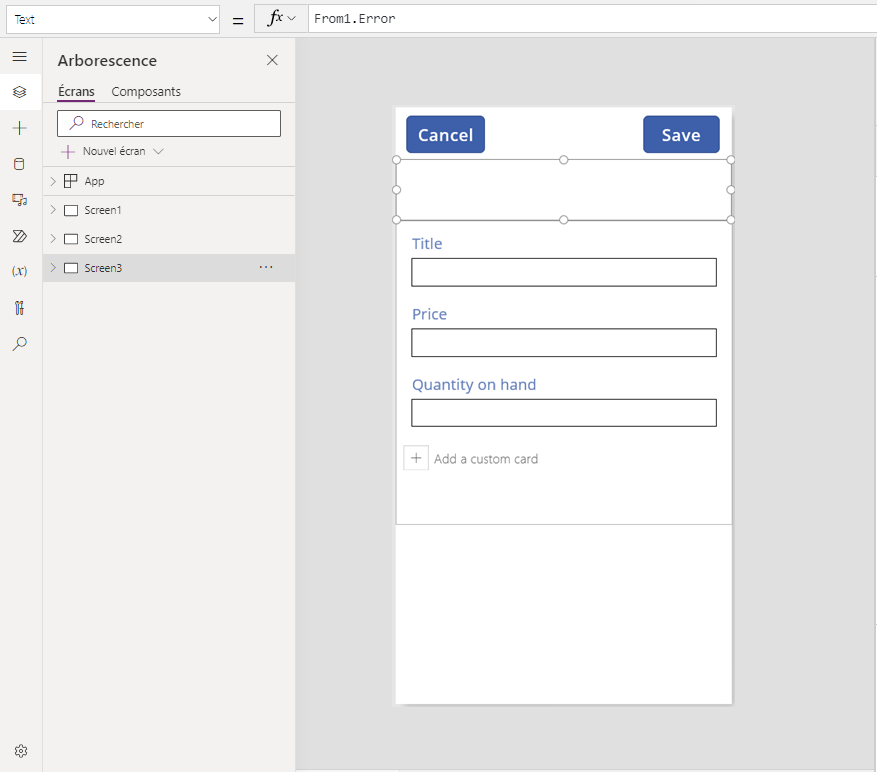 Formulaire d’affichage avec le bouton « Modifier » ajouté