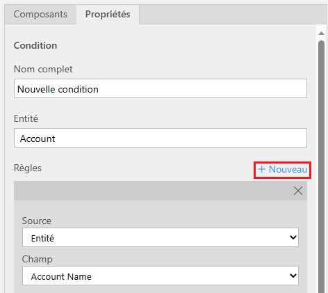 Ajouter une nouvelle règle à une condition Ajouter une nouvelle règle à une condition.