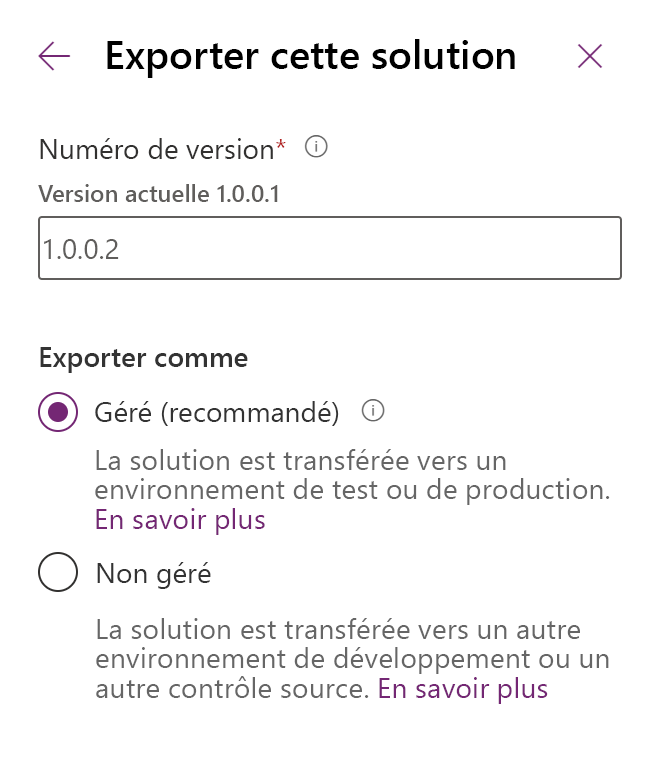 Exportez la solution.
