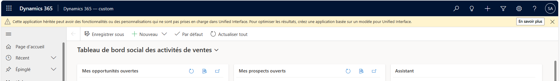 Message d’avertissement de l’ancienne application Message d’avertissement de l’ancienne application