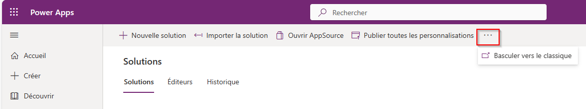 Basculer vers le classique Basculer vers le classique