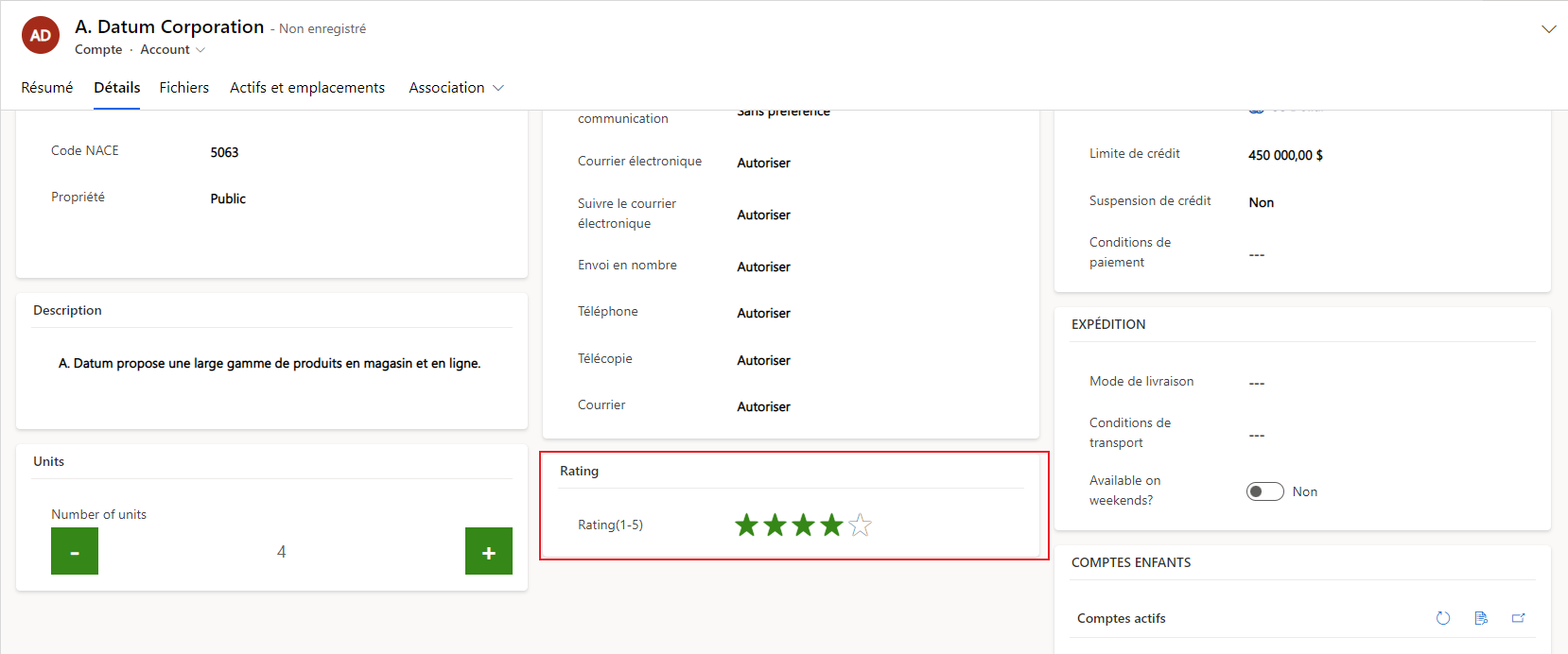 Contrôle d’évaluation des étoiles.