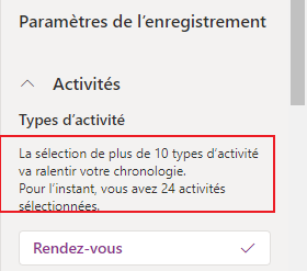 Impact des performances de chronologie Impact des performances de chronologie.