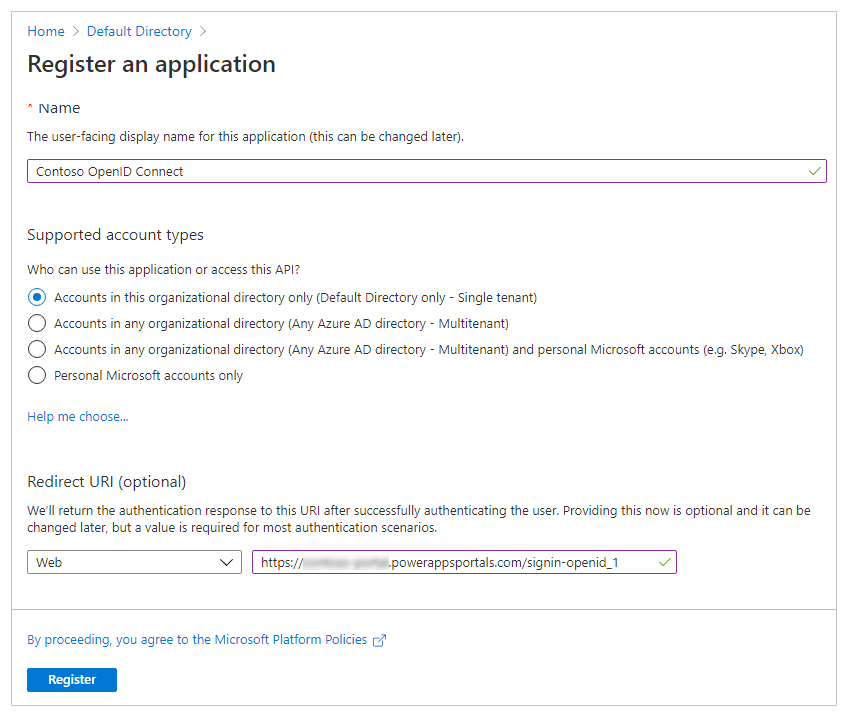 Enregistrer l’application Enregistrer l’application.