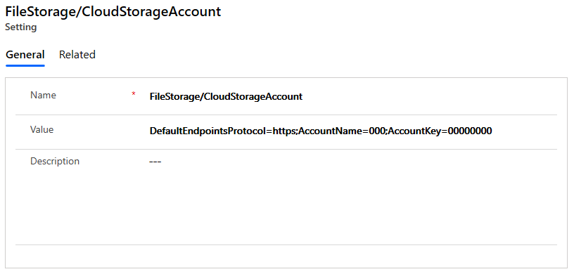 Paramètre du portail pour votre compte de stockage cloud Paramètre du portail pour le compte de stockage cloud.