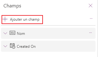 Ajouter des champs Ajoutez des champs.