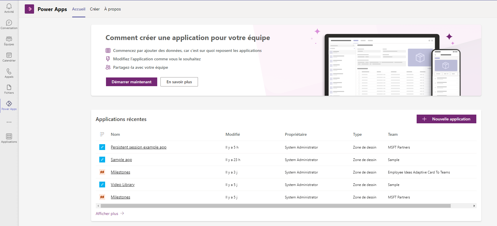 Connectez-vous à Power Apps.