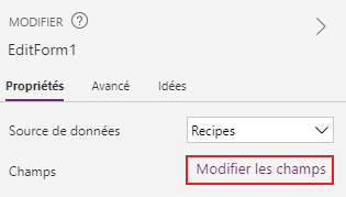 Modifier les champs Modifier les champs.