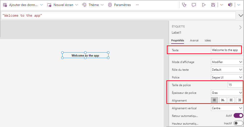 Bienvenue dans l’application