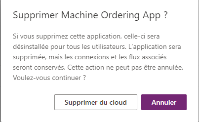 Supprimer l’application Supprimer l’application.