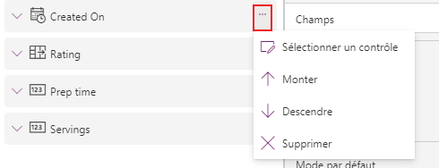 Déplacer ou supprimer des champs Déplacer ou supprimer des champs.