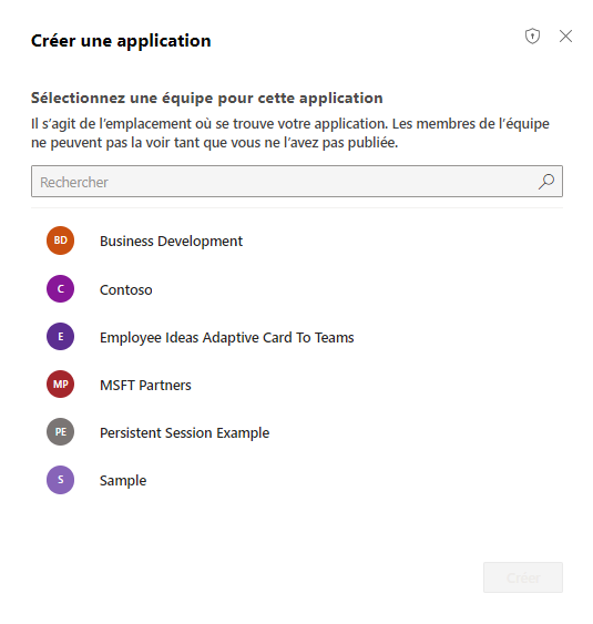 Sélectionner une équipe pour créer l’application Sélectionnez une équipe pour créer l’application.