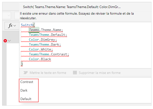 Fonction Switch() Fonction Switch().