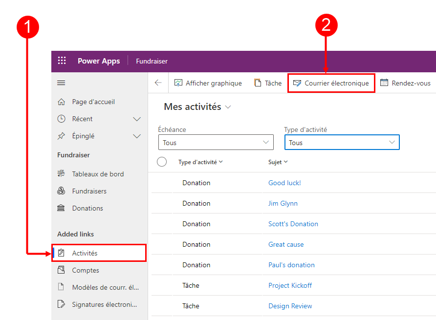 Composer un courrier électronique Composer un e-mail.