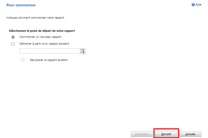 Sélections de l’Assistant Rapport Sélections de l’Assistant Rapport.
