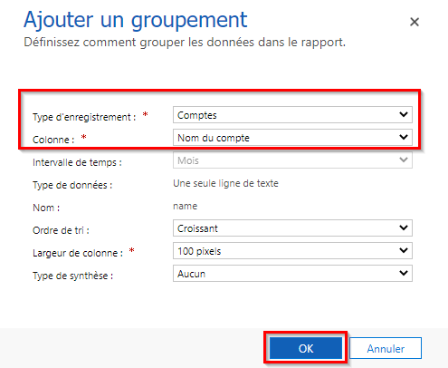 Écran Ajouter un regroupement Écran Ajouter un regroupement.