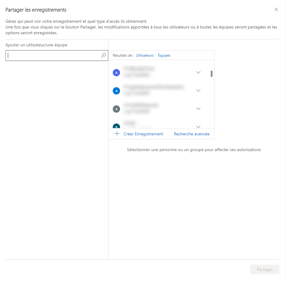 Sélectionner Ajouter un utilisateur ou une équipe dans la recherche Sélectionner Ajouter un utilisateur ou une équipe dans la recherche.