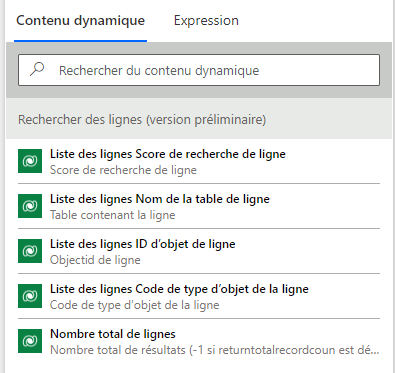 Contenu dynamique pour la création d’un flux.