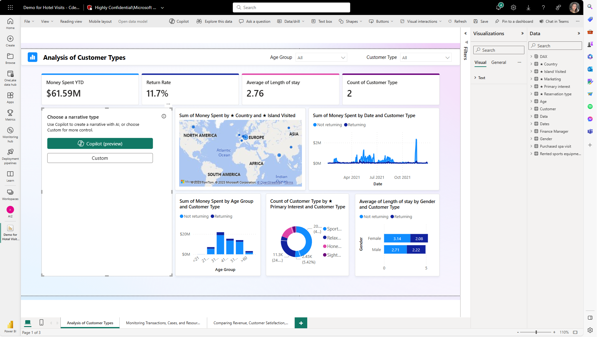 Capture d’écran illustrant l’option Choisir un type de narration, sélectionnez Copilot.