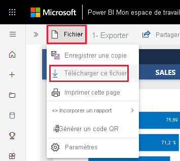 Capture d’écran de l’élément de menu Télécharger ce fichier.