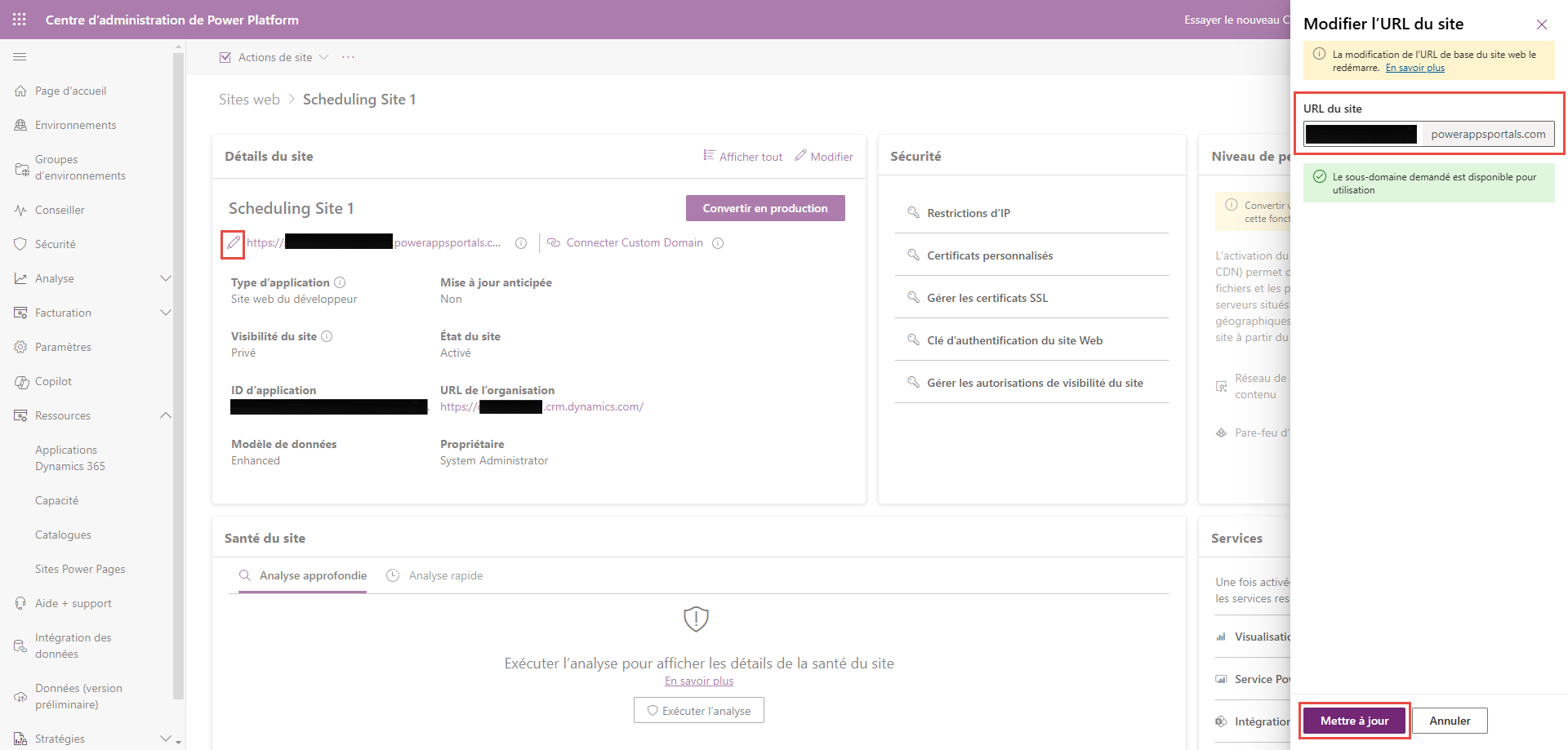 Modifiez l’URL de base.