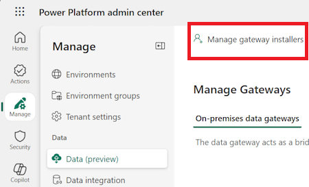 Gérer les programmes d'installation de passerelle.