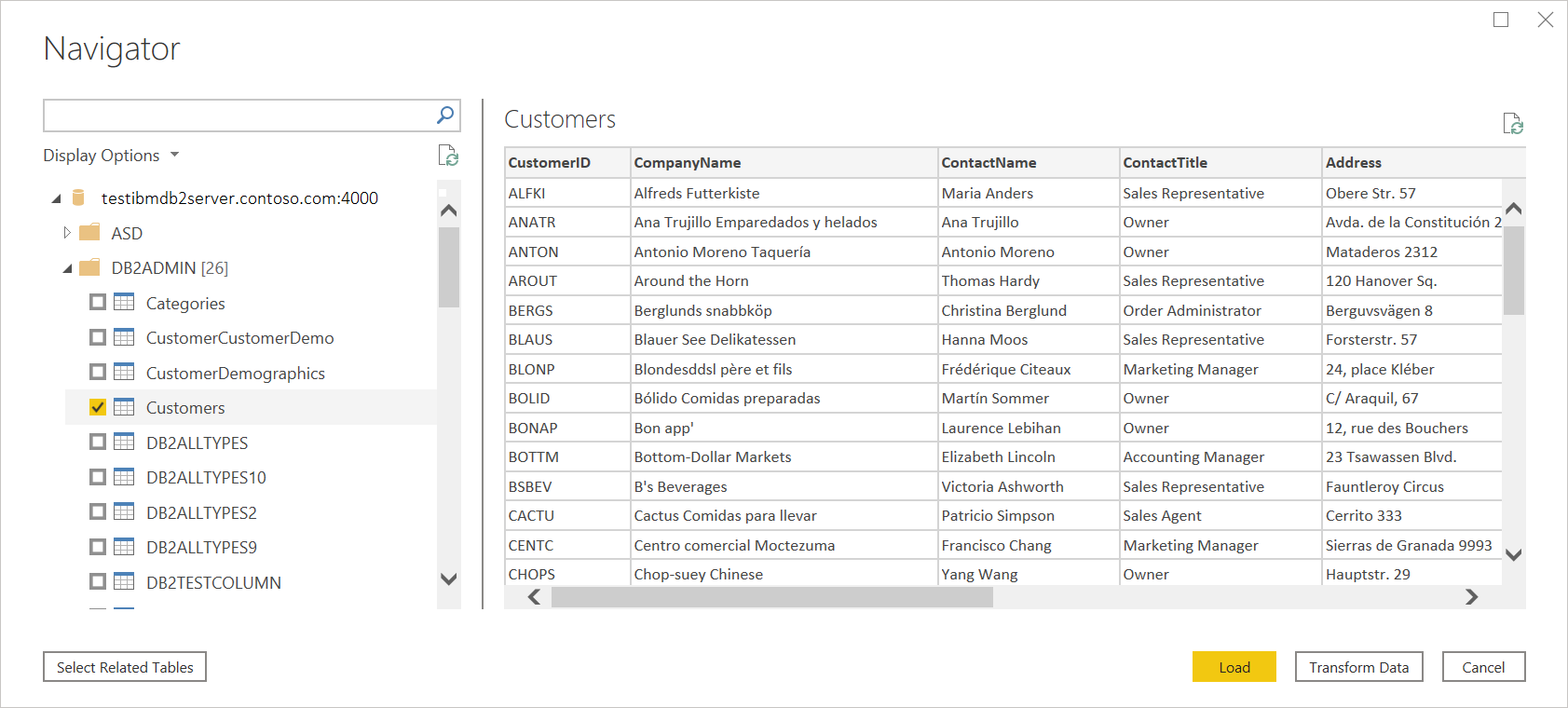 Select the data you require from the database