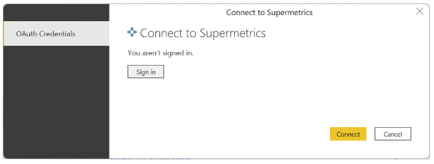 Connexion à Supermetrics.