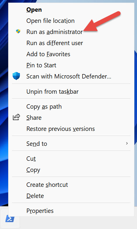 Figure 1-7 - Menu contextuel - 