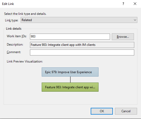 Links and Attachments dialog, Links tab, Edit link dialog