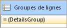 Groupes de lignes, table avec 1&nbsp;ligne statique, 1&nbsp;ligne dynamique