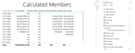 Membres calculés dans Power View