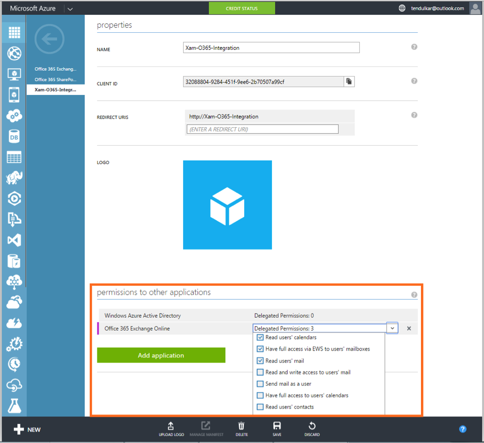 Après avoir sélectionné l’application, sélectionnez à nouveau l’application nouvellement ajoutée dans la section Autorisations pour d’autres applications et donnez les droits appropriés.
