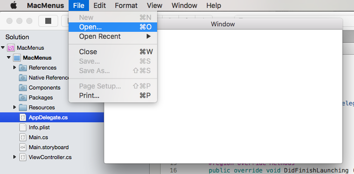 Menu Fichier Menu Fichier