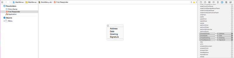 Actions requises Répétez pour les autres éléments de menu qui les attachent à leurs actions correspondantes.