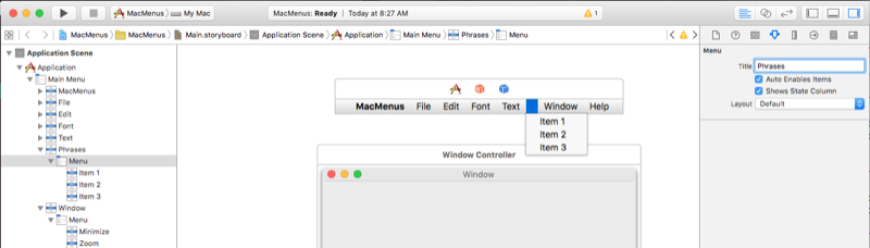 Modification du nom du menu Modification du nom du menu