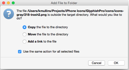 Sélection de l’action de copie pour les images ajoutées Sélection de l’action de copie pour les images ajoutées