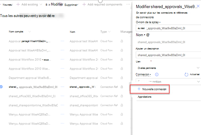 Sélectionnez une nouvelle connexion de workflow.