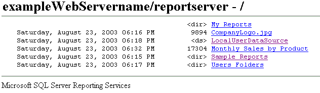 Capture d’écran des dossiers dans un navigateur.