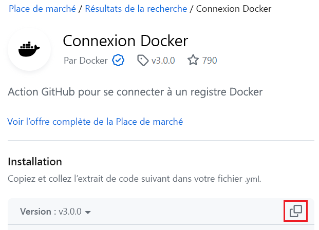 Screenshot showing the copy function and selecting the Docker Login task.