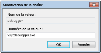 Boîte de dialogue Modifier la chaîne