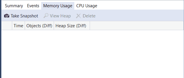 Outils de diagnostic Prendre un instantané dans les outils de diagnostic