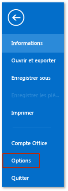 The Options button in Outlook 2013 Preview The Options button in Outlook 2013 Preview