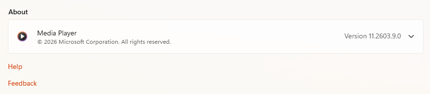 Section « à propos de cette application » avec le bouton « Donner des commentaires »