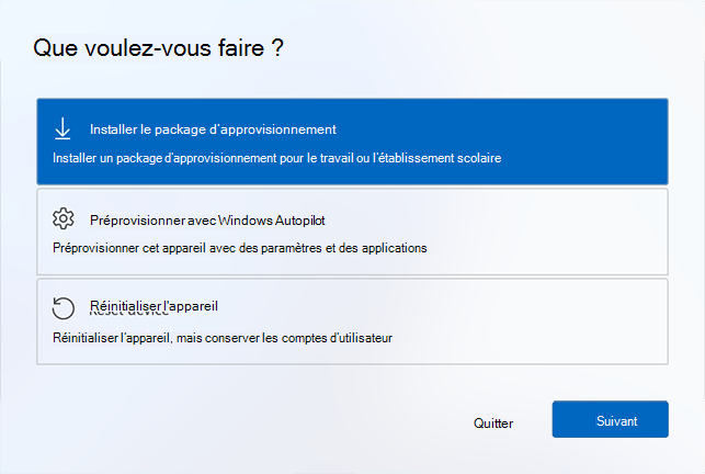 Que souhaitez-vous faire&nbsp;?