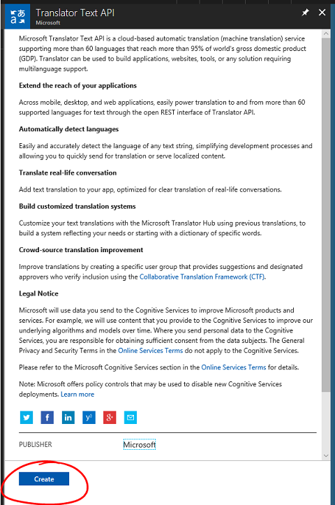 Créer le service d’API Translator Text