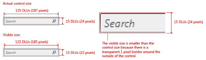 figure du dimensionnement et de l’espacement des zones de recherche instantanées 