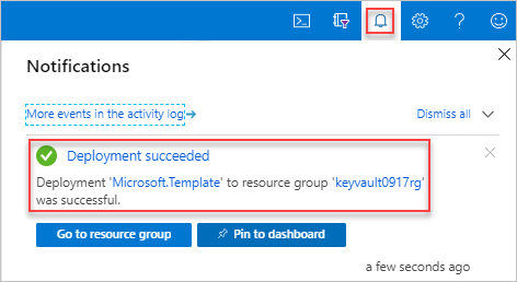 modèle ARM, intégration Key Vault, notification de déploiement sur le portail