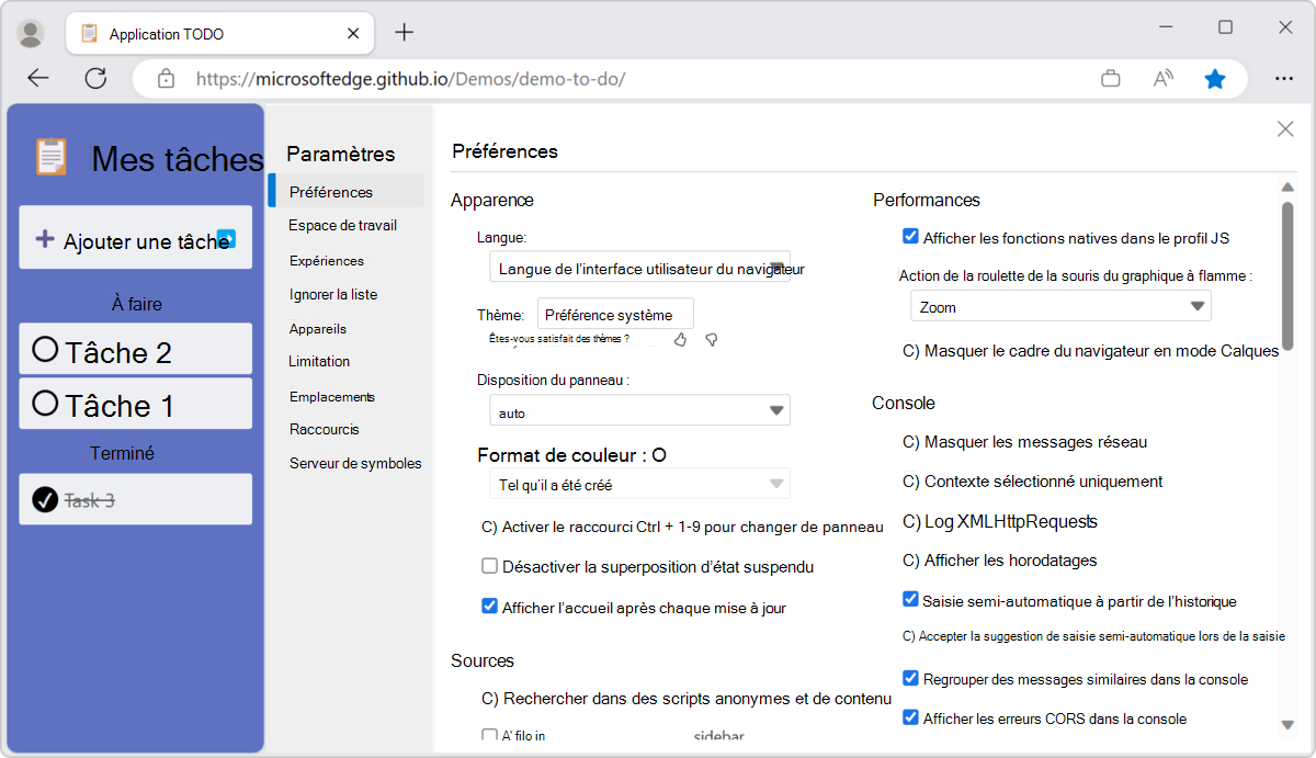 Paramètres