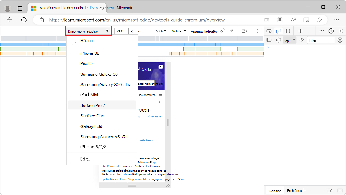 Liste des appareils